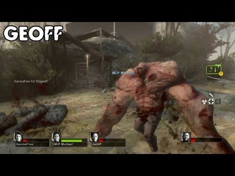 left - Geoff, Jack, Michael and Gavin take on the endless hordes of zombies in the new L4D2 DLC, Cold Stream. Gavin's footage exploded, so you can't see his screen....
