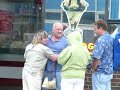Drunk lady almost gets hit by a car Drunk lady almost gets hit by a car