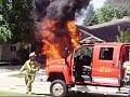 Pella FD, PD and Ambulance responds to a fire at Columbus and West Fourth Street in Pella, IA on July 31, 2009.