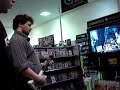 Man plays Guitar Hero