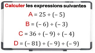 Maths 4ème - Les nombres relatifs en écriture décimale Exercice 5