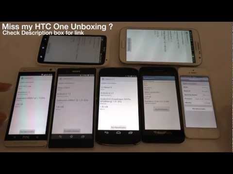 HTC One vs Xperia Z vs Nexus 4 vs Note 2 vs iPhone 5 vs BB Z10 vs One X Benchmark Comparison