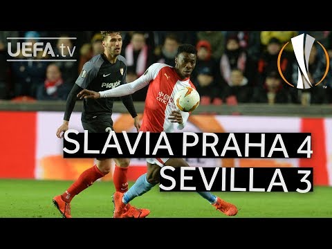 SLAVIA PRAHA 4-3 SEVILLA #UEL HIGHLIGHTS