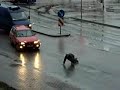 crossing the street drunk