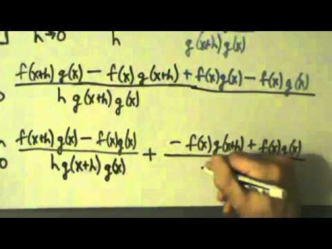 how to prove quotient rule