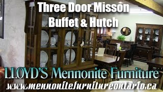 Mennonite Mission Style Three Door Buffet & Hutch