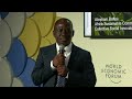 Abraham Baffoe addressing delegates at World Economic Forum's Schwab Foundation Awards
