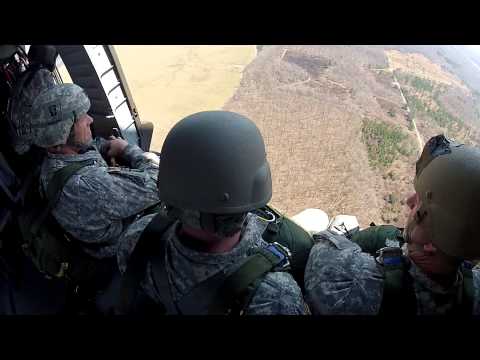 UH 60 - I am the last jumper. Incredible jump. 1500 ft AGL(above ground level). Corregidor Drop Zone, Fort Campbell KY.