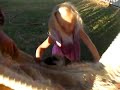 Eric swinging Bdog in hammock swing