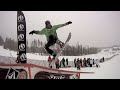 Click here to watch this video Rail Good Day @ Lake Louise 2012 Volcom PBRJ - Snowboard Rail Jam