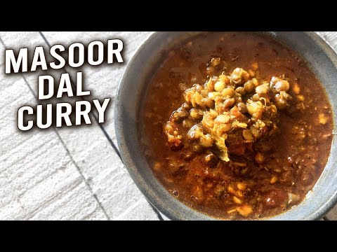 Masoor Dal Curry | Spicy Kolhapuri Aakkha Masoor Dal | How To Make Whole Red Lentils Curry | Varun