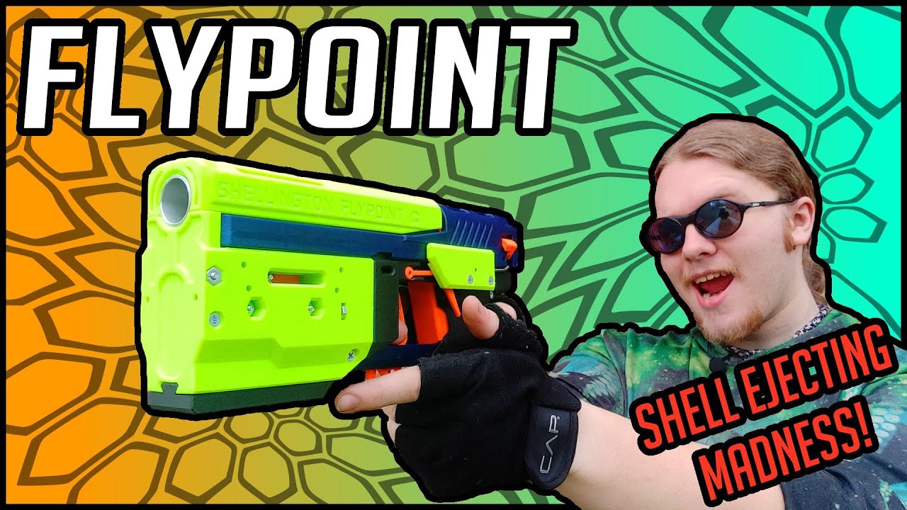 SHELL EJECTING NERF PISTOL!!! Shellington Blasters Flypoint [Review]