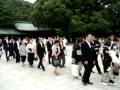 Casamento no templo Meiji, Toquio. (entrada noivos e familias)