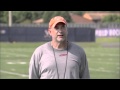 Coach Mike Faragalli and the UVA RBs on the field and in the meeting room
