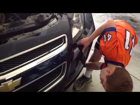 How to fix a headlight on a 2009 Chevy Malibu done by a 7 year old