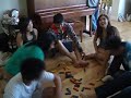 Cousins stacking blocks