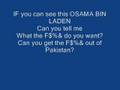 Question from Pakistani