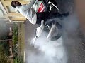 Warrior making noise burning rubber