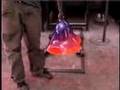 hand blown glass pumpkins, hand blown paperweights