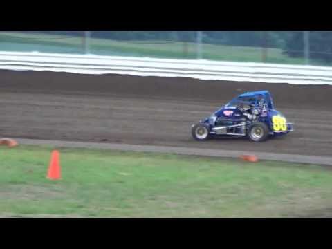 Kyle Schuett hotlaps a midget I