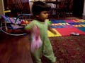 Asha walking with jealous puppy dog