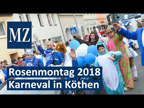 Rosenmontagsumzug 2018 in Kthen - tausende Narren  ...