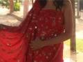 videos de Red Pure Crepe Saree with Blouse