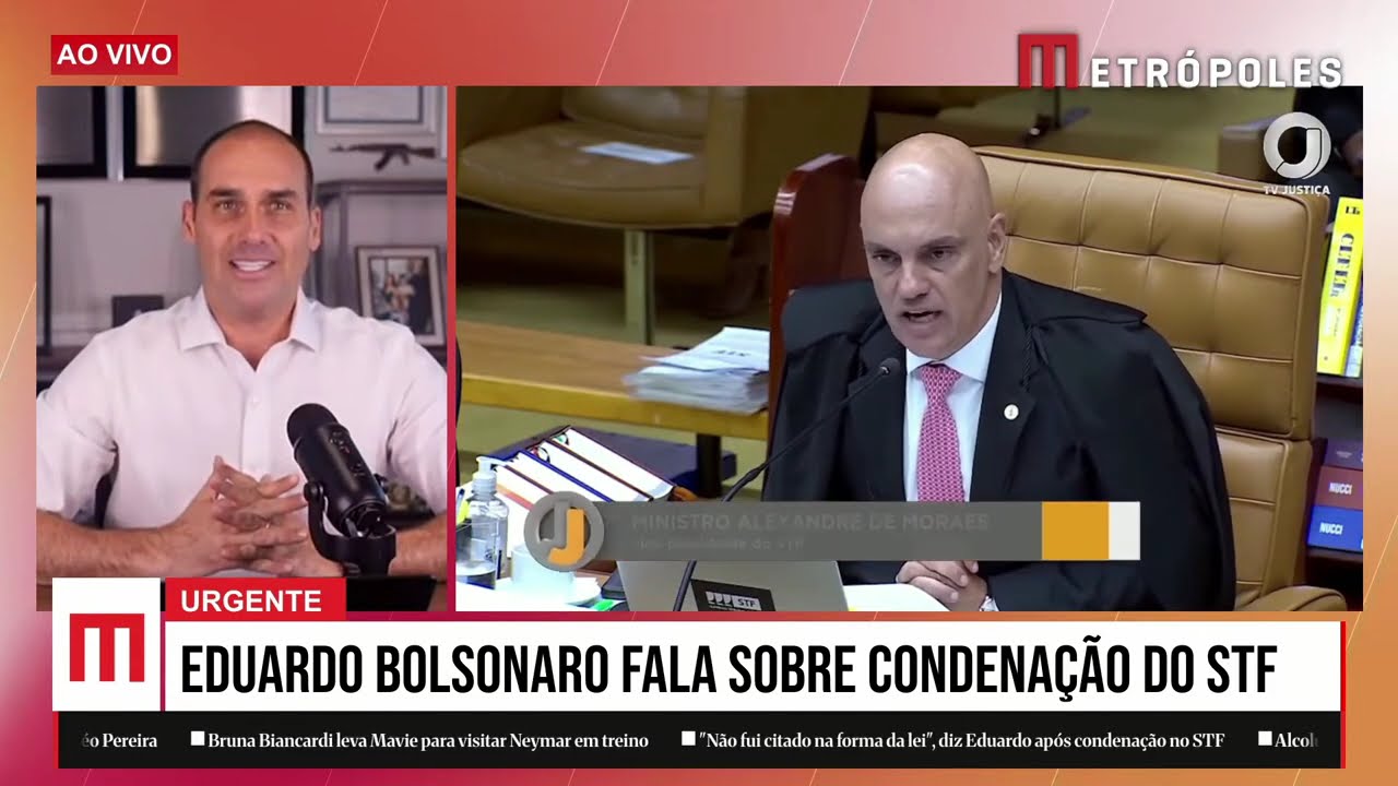 Eduardo afirma que Flávio Bolsonaro é o único capaz de acabar com perseguição política