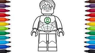 How to draw Lego Green Lantern (Hal Jordan) - DC C