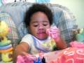 Mesai's first birthday - Cake eating!