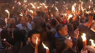 Kudüs'te 'Kutsal Ateş' ayini düzenlendi