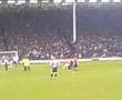City fans on the pitch- man city