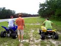 yamaha raptor 700 vs LTR 450 part 1 yamaha raptor 700 vs LTR 450 part 1