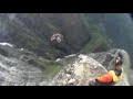 Base jump wing suit Norway 2007 cliff skimming first person
