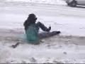 Cars crashing on icy road Cars crashing on icy road