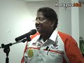 Despite being declared a banned movement, Hindrafs spirit among its supporters still lives on, and this was proven at their anti-ISA forum at PAS hall in Klang last night.The Forum, attended by about 250 people, was held in conjunction with the first anniversary of the Internal Security Act (ISA) detention of five Hindraf leaders, which many of the supporters have described as their blackest day.The three-hour forum saw some prominent Pakatan politicians including PAS Kota Raja MP Dr Siti Mariah Mahmud, DAP Puchong MP Gobind Singh Deo, PKR Kapar MP S Manikavasagam and Selangor exco member Dr Xavier Jayakumar.Police Watch and Human Rights Committee member S Jayathas gives a background of the banned movement's beginnings.