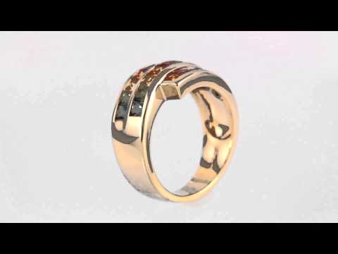 Multicolored Sapphires Ring 2.10 Carat