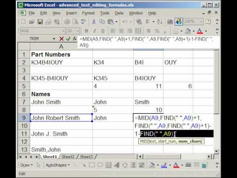 how to isolate certain cells in excel