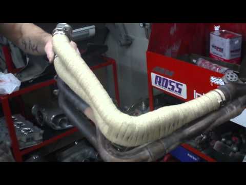 how to fasten exhaust wrap