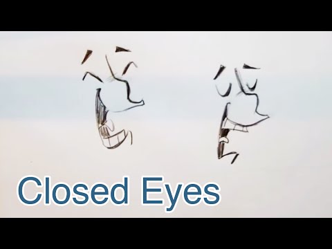 how to draw closed eyes