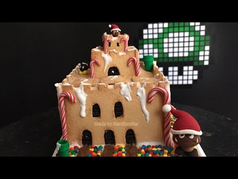 MARIO GINGERBREAD CASTLE Gingerbread house Polymer Clay Tutorial