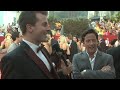 on the red carpet at the 61st primetime emmy awards with ross mccall of 'crash'