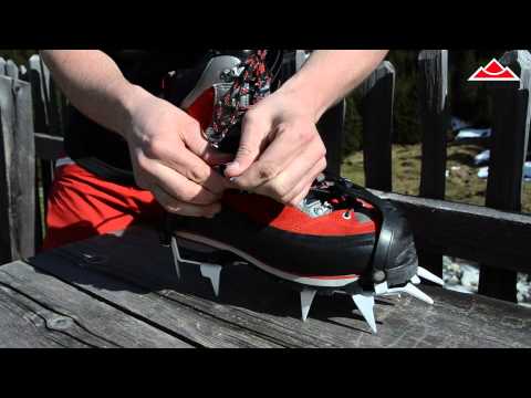 how to fasten crampons