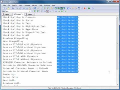 EmEditor Professional - text editor - Vertical Selection Editing