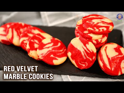 Red Velvet Marble Cookies Recipe | Homemade Eggless Cookies | How To Make Red Velvet Cookie |Bhumika
