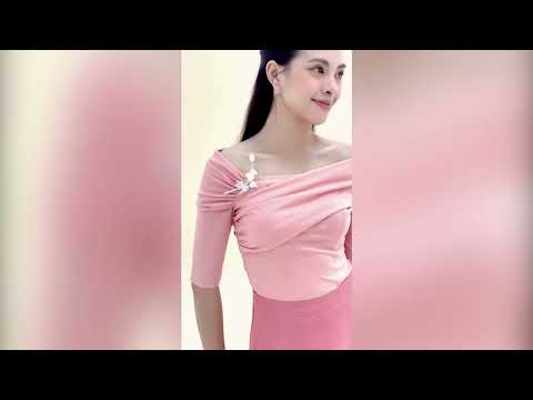 Áo ôm thun mịn lệch vai tay lửng