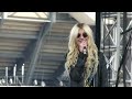 taylor momsen on stage saturday 05/01/10 at bamboozle nj with her band the pretty reckless, is about to throw up several times.