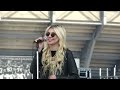 taylor momsen on stage saturday 05/01/10 at bamboozle nj with her band the pretty reckless, is about to throw up several times.