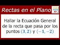 Ecuación general de una recta dados dos puntos