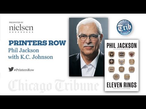 Jackson - Chicago Tribune sports columnist K.C. Johnson interviews legendary NBA coach Phil Jackson at a Printer's Row live event at the Palmer House Hilton, Chicago I...